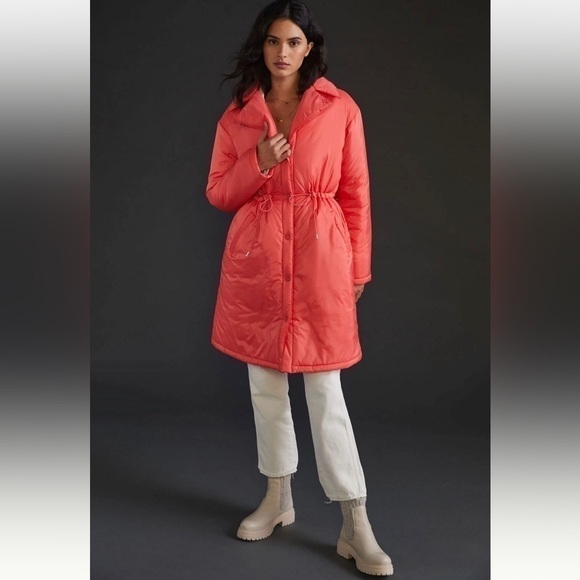Anthropologie Maeve Cinched Puffer Coat Size L NEW - Picture 2 of 14